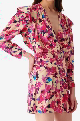 Gedrapeerde Zijde Jurk Masca - Ecru