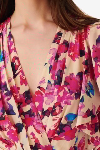 Gedrapeerde Zijde Jurk Masca - Ecru