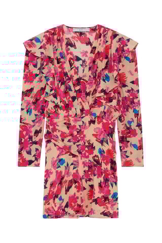 Gedrapeerde Zijde Jurk Masca - Ecru