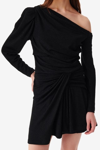 Gedrapeerde Jurk Merimi - Gemêleerd Zwart