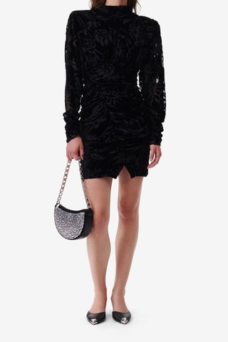 Nauwaansluitende Velours Jurk Narivo - Zwart