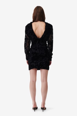 Nauwaansluitende Velours Jurk Narivo - Zwart