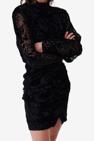 Nauwaansluitende Velours Jurk Narivo - Zwart