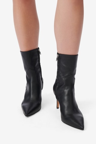 Gelakte Kalfsleren Enkellaarzen Davy Match - Zwart