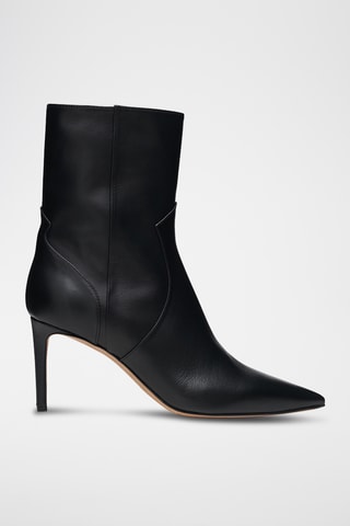 Gelakte Kalfsleren Enkellaarzen Davy Match - Zwart