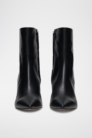 Gelakte Kalfsleren Enkellaarzen Davy Match - Zwart