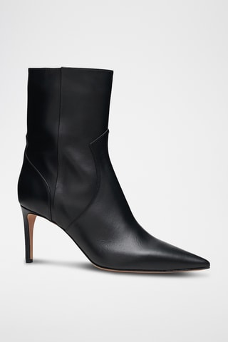 Gelakte Kalfsleren Enkellaarzen Davy Match - Zwart