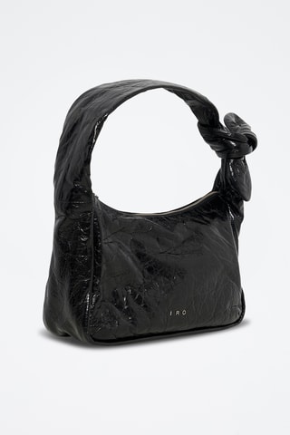 Leren Trendy Handtas Noue Baguette Wrinkle - Zwart