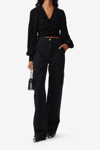 Velours Top Avela - Zwart