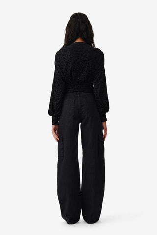 Velours Top Avela - Zwart