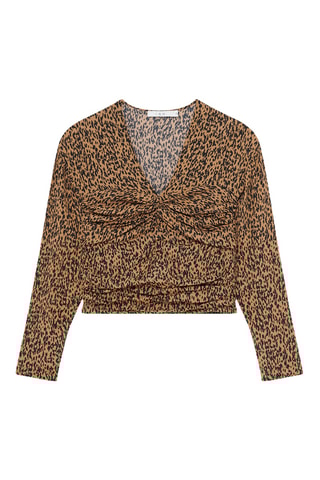 Zijde Top Erneste - Camel en Zwart