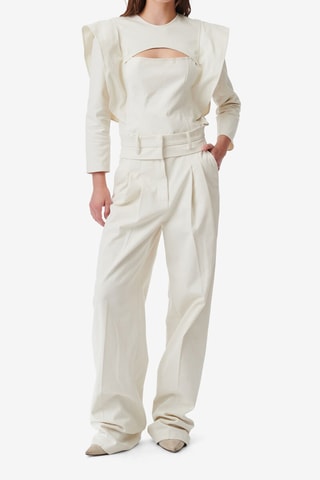 Top met Trompe-l’œil Firma - Ecru