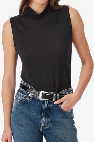 Linnen Top Galet - Zwart