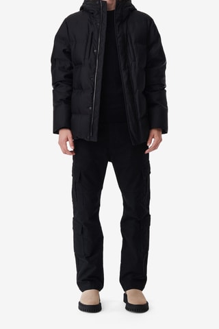Gewatteerde Jas met Capuchon Linsa - Zwart
