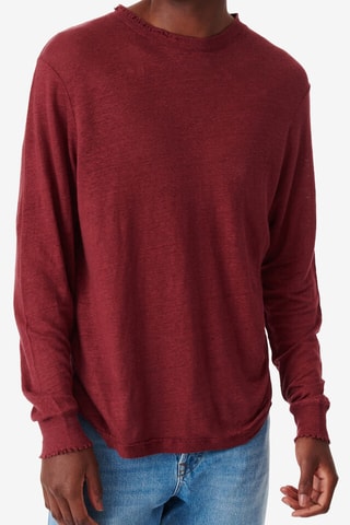 Linnen T-shirt Arona - Gemêleerd Bordeauxrood