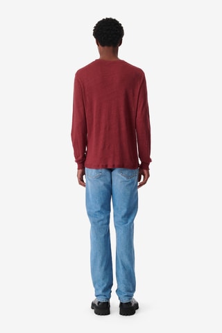 Linnen T-shirt Arona - Gemêleerd Bordeauxrood