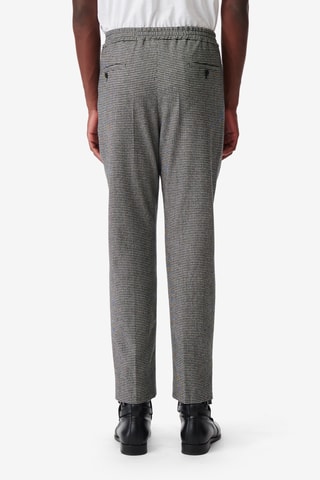 Rechte Wollen Broek Robby - Zwart en Ecru