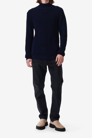 Merinoswollen Trui Madayan - Marineblauw