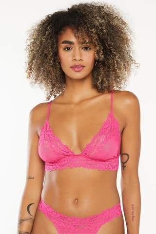 Bralette Dotted Mesh - Roze