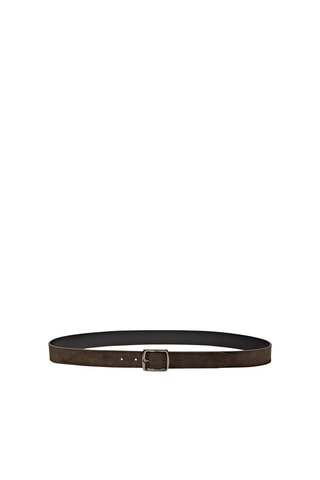 Ceinture en croûte de cuir boucle amovible - Marron