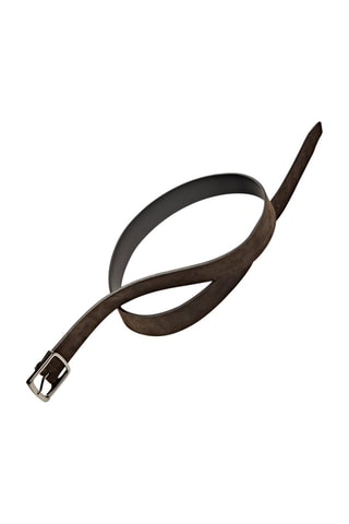 Ceinture en croûte de cuir boucle amovible - Marron