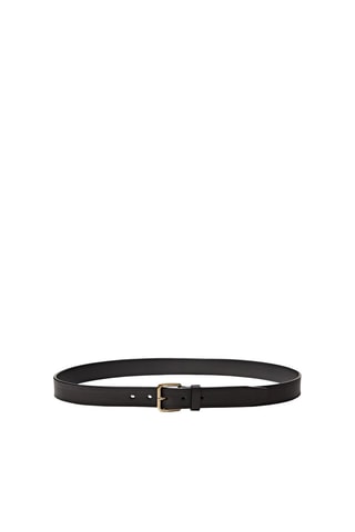 Ceinture en cuir avec boucle dorée - Noir