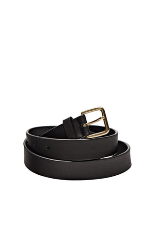 Ceinture en cuir avec boucle dorée - Noir