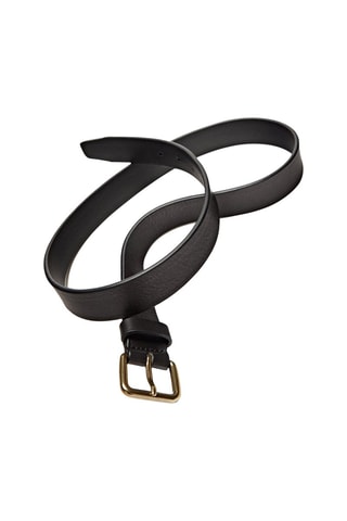 Ceinture en cuir avec boucle dorée - Noir