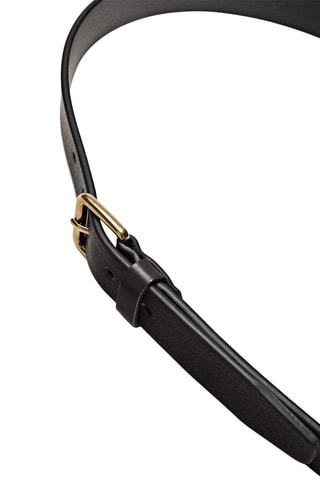 Ceinture en cuir avec boucle dorée - Noir