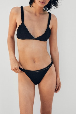 Ensemble maillot maille crochet - Noir