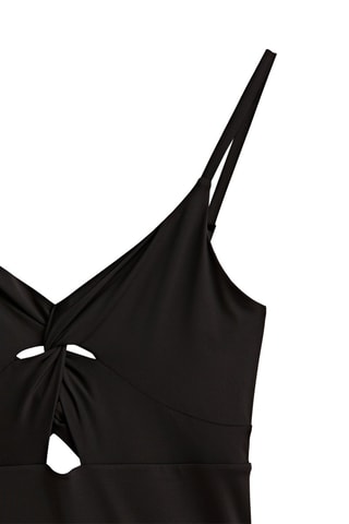 Maillot de bain contrastant décolleté croisé - Noir