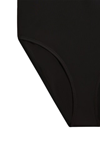 Maillot de bain contrastant décolleté croisé - Noir