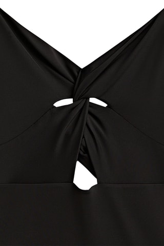 Maillot de bain contrastant décolleté croisé - Noir