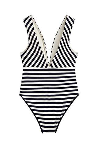 Maillot de bain à rayures - Noir et blanc