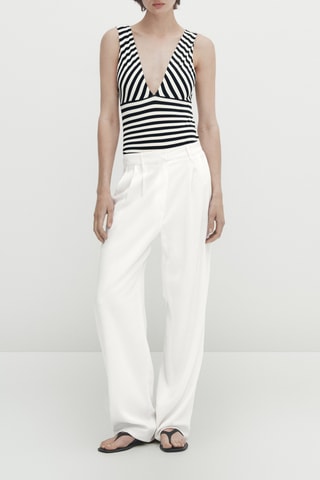 Maillot de bain à rayures - Noir et blanc