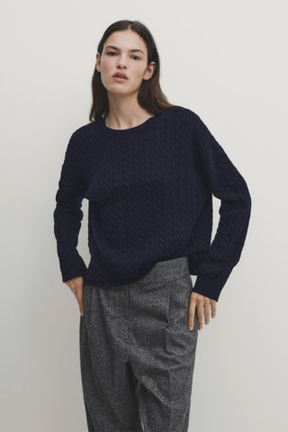 Pull en lin - Bleu marine