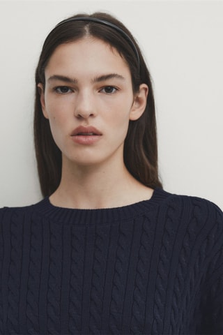 Pull en lin - Bleu marine