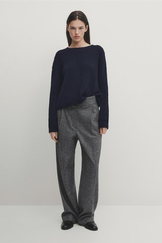 Pull en lin - Bleu marine