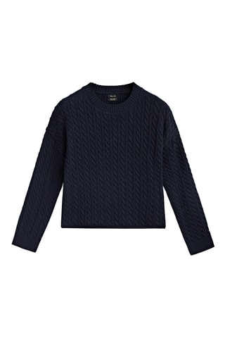 Pull en lin - Bleu marine