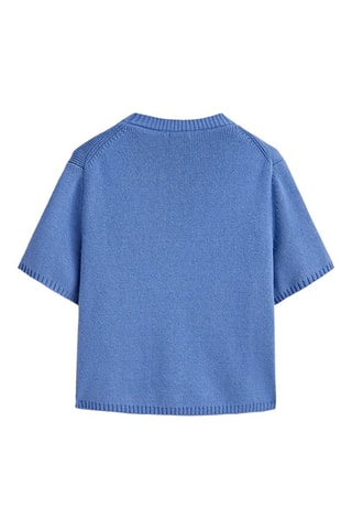 Gilet maille boutons céramique - Ciel