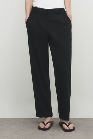 Pantalon crêpe droit - Noir