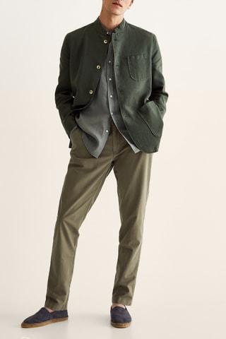 Pantalon chino jogging en lin - Kaki