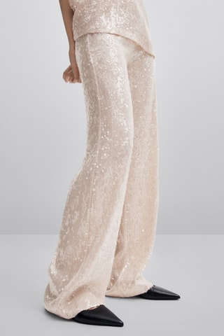 Pantalon à sequins - Studio - Beige