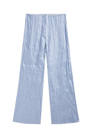 Pantalon large en organza effet froissé taille haute - Studio - Ciel