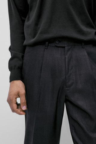 Pantalon de costume bleu marine en laine - Bleu marine