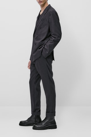 Pantalon de costume bleu marine en laine - Bleu marine