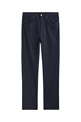 Pantalon jean popeline relaxed fit - Bleu marine