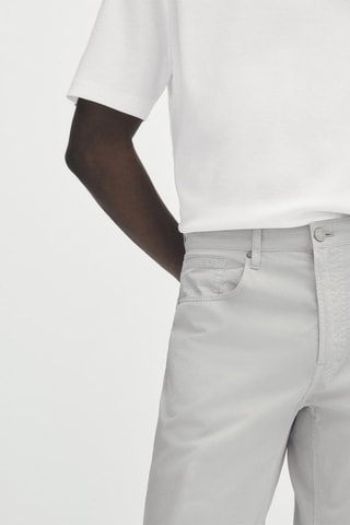 Pantalon jean popeline relaxed fit - Gris clair