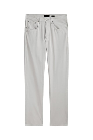 Pantalon jean popeline relaxed fit - Gris clair