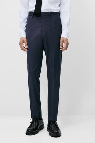 Pantalon de costume bleu marine fil-à-fil - Bleu marine